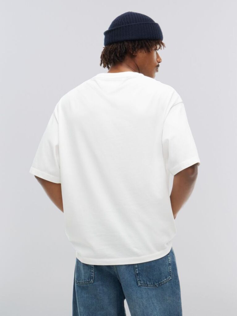 Μπεζ Tommy Hilfiger x FRGMT Άνετο Βαμβακερό T-Shirt  Άνδρες