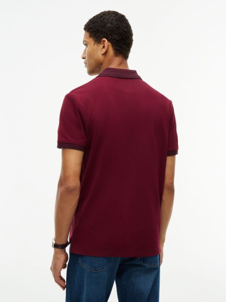 Red Regular Fit Mélange Trim Pique Polo Shirt  Men