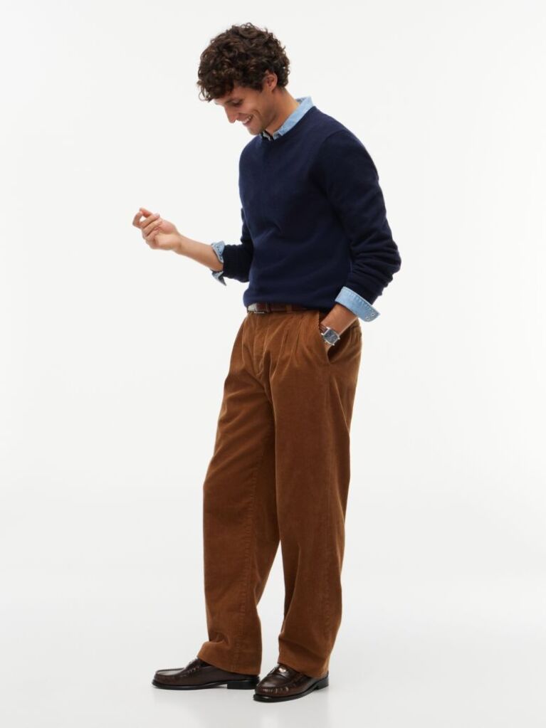 Brown River Relaxed Straight Corduroy Chinos  Men