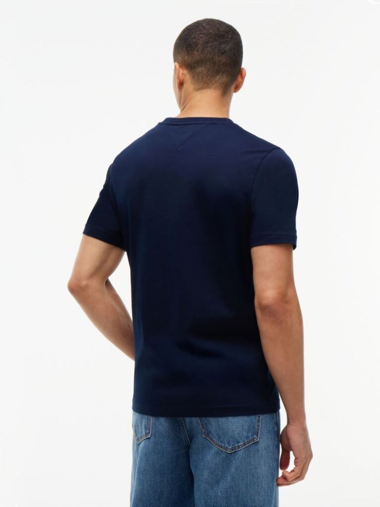 Μπλε T-Shirt Με Κλασική Λαιμόκοψη Και Varsity Κεντητό Λογότυπο  Άνδρες