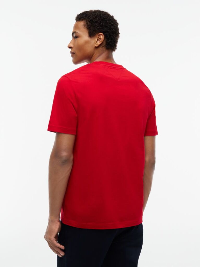 Κόκκινο T-Shirt Με Κλασική Λαιμόκοψη Και Varsity Κεντητό Λογότυπο  Άνδρες