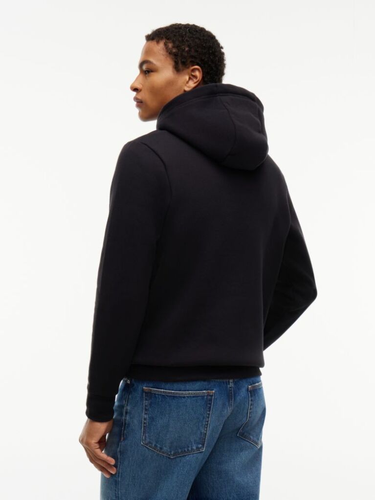 Μαύρο Fleece Hoody Με Κεντητό Λογότυπο  Άνδρες