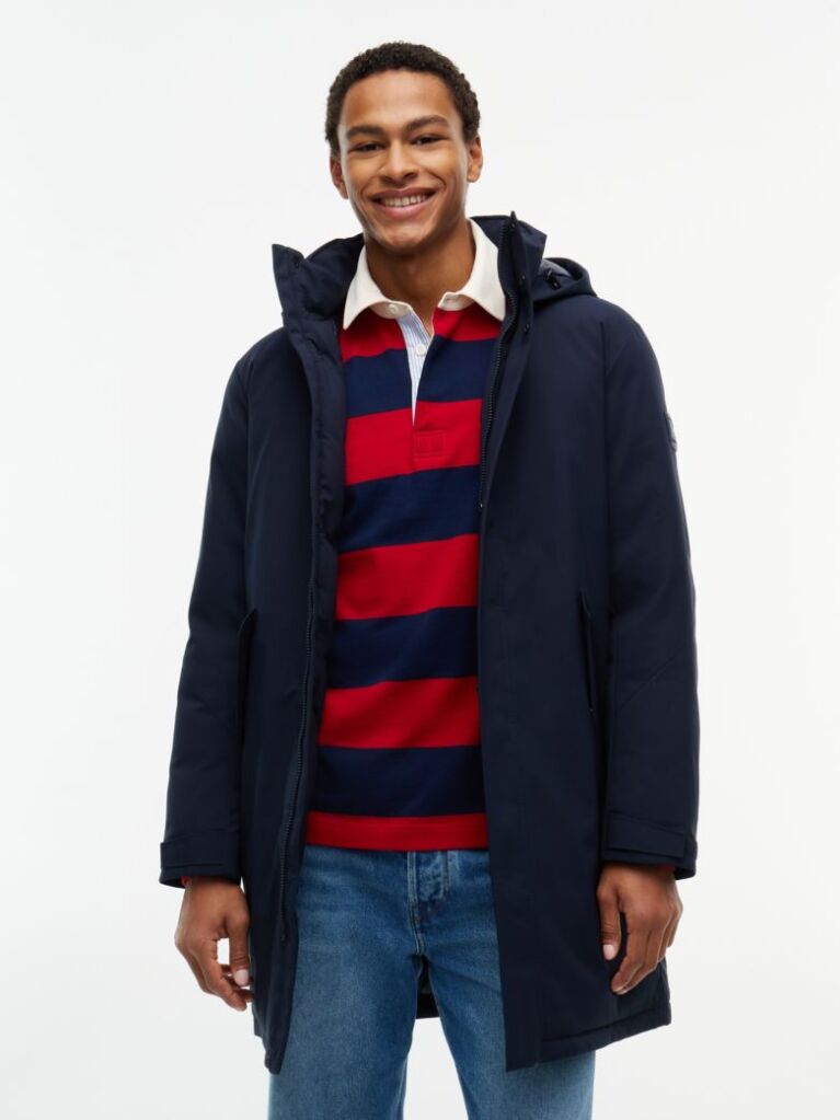 Blue Performance Tech Hooded Padded Parka  Men