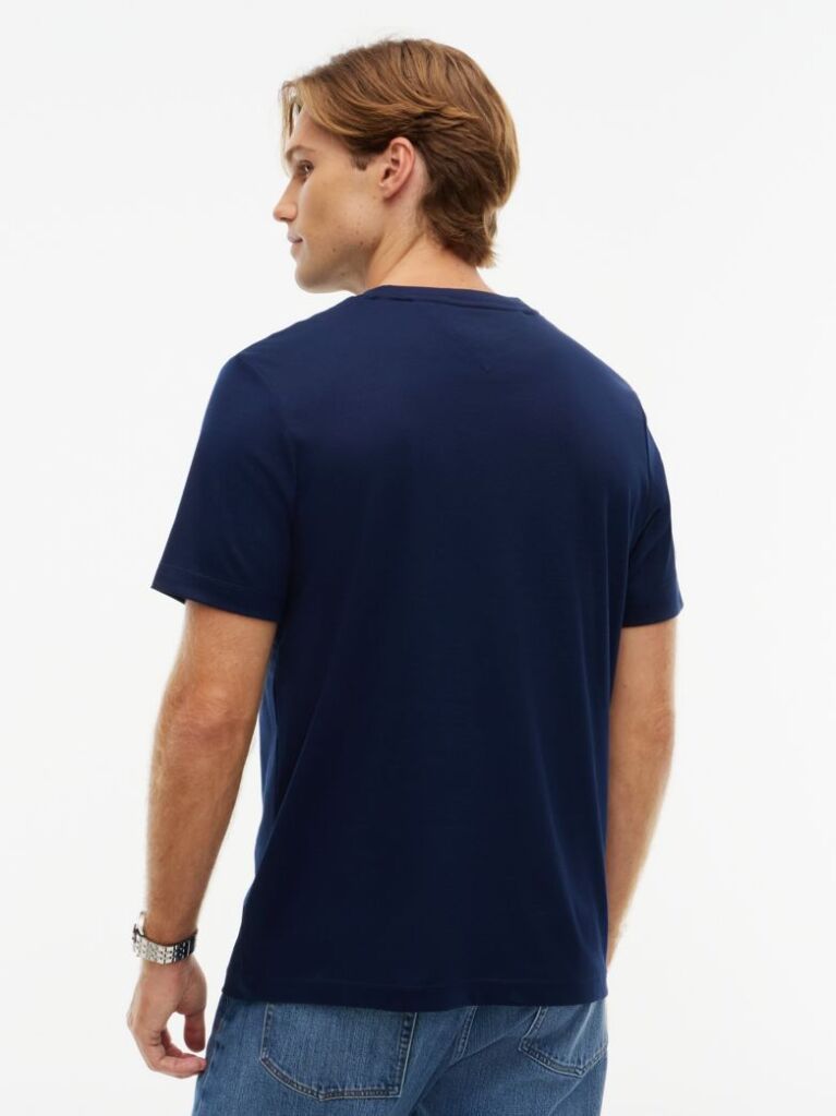 Μπλε Βαμβακερό T-Shirt Με Τσέπη Και Οικόσημο  Άνδρες