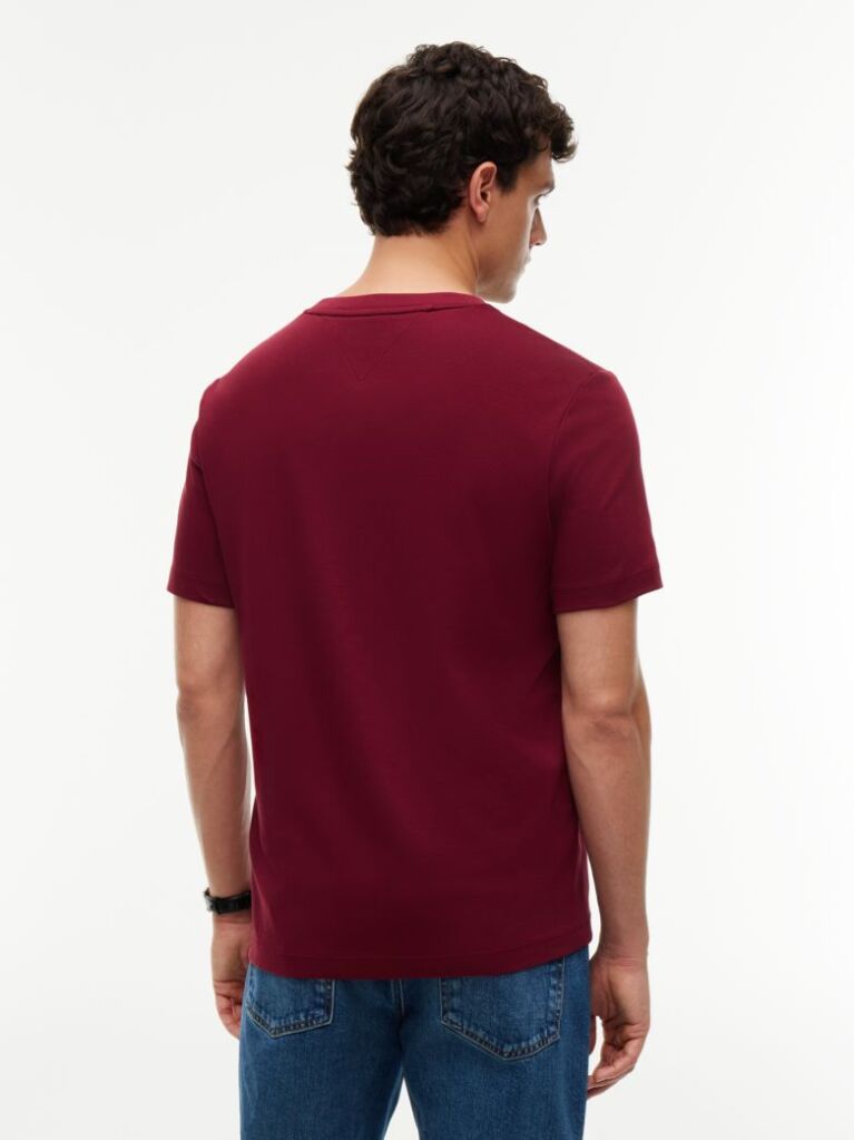 Κόκκινο Βαμβακερό T-Shirt Με Τσέπη Και Οικόσημο  Άνδρες
