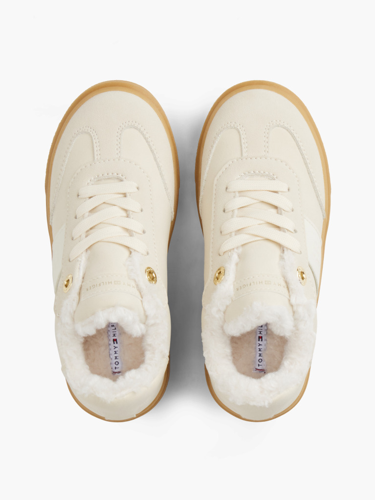 Μπεζ Δετά Sneakers Με Teddy Επένδυση  Κορίτσια