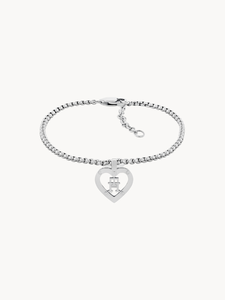 Silver TH Monogram Heart Bracelet  Women