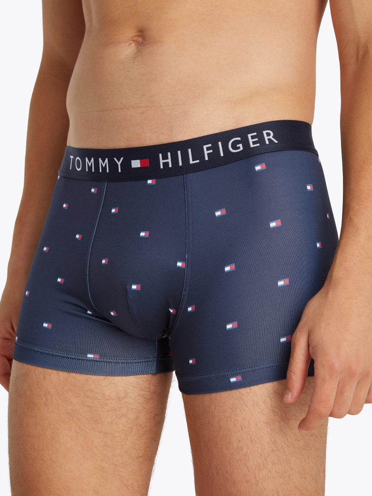 Blue TH Original Print Logo Waistband Trunks  Men