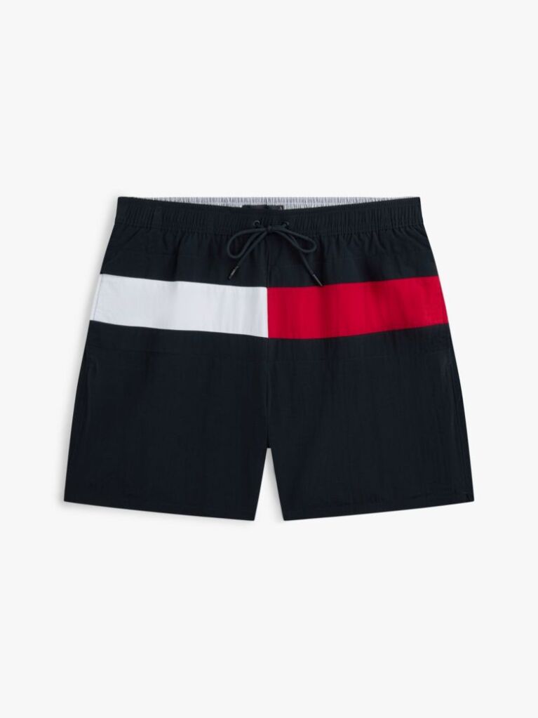 Μπλε Μαγιό Μεσαίου Μήκους Με Σημαία Hilfiger  Άνδρες