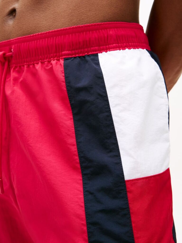 Ροζ Μαγιό Μεσαίου Μήκους Με Σημαία Hilfiger Σε Στενή Γραμμή  Άνδρες