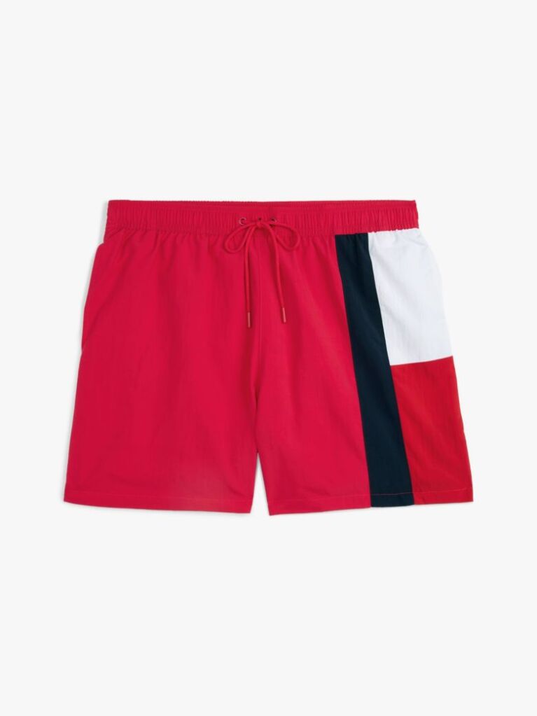 Ροζ Μαγιό Μεσαίου Μήκους Με Σημαία Hilfiger Σε Στενή Γραμμή  Άνδρες