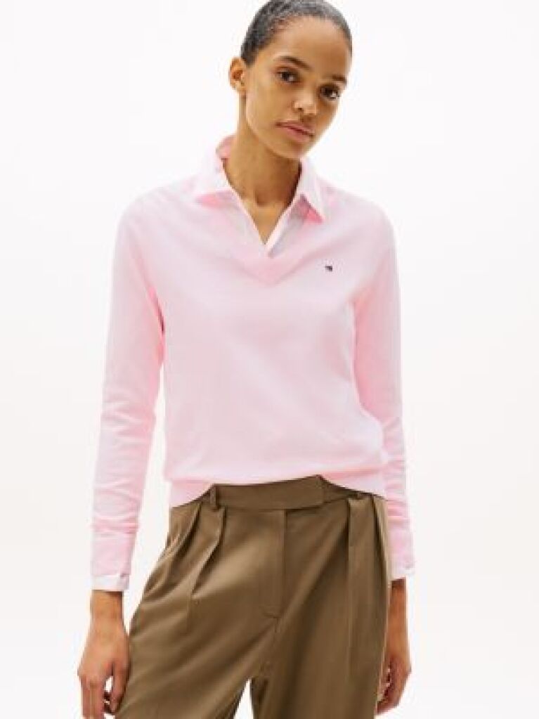 Pink Jersey V-Neck Jumper  Women