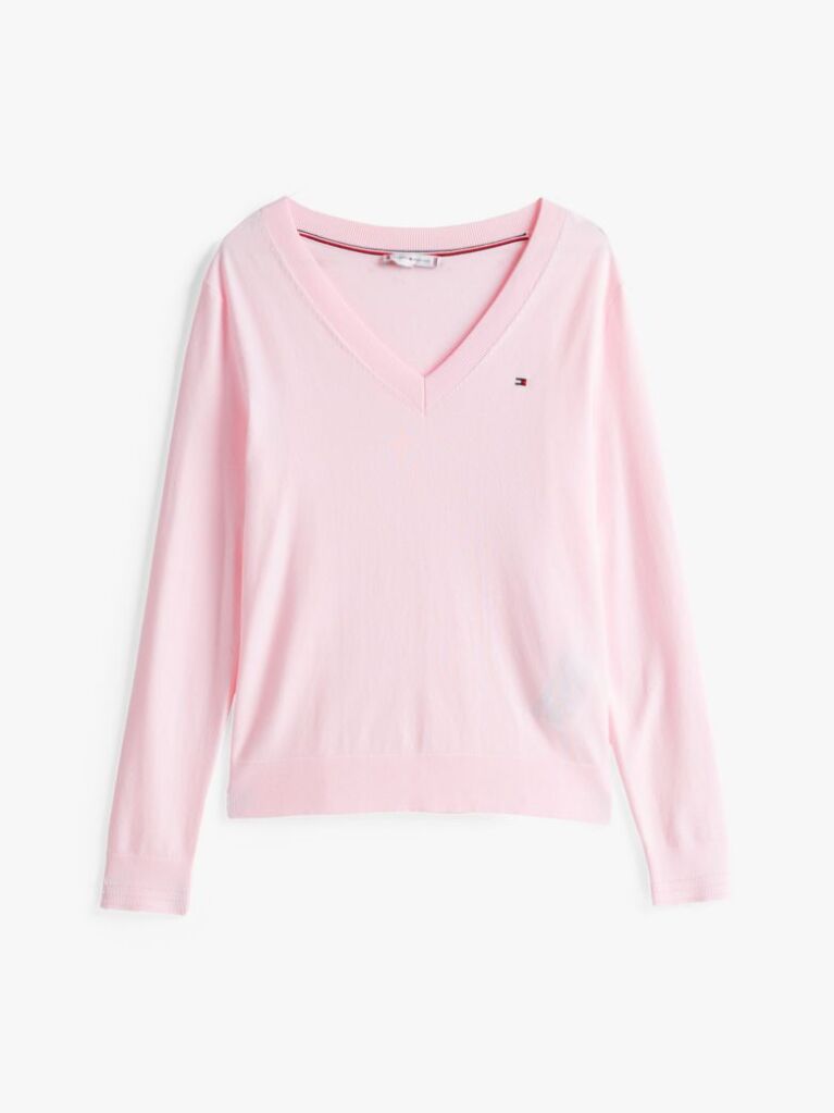 Pink Jersey V-Neck Jumper  Women