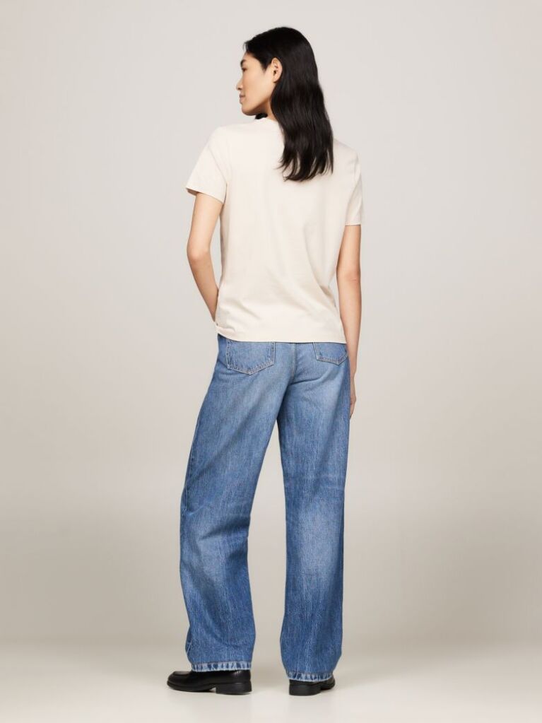 Beige Logo Crew Neck T-Shirt  Women