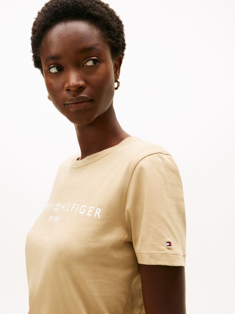 Brown Logo Crew Neck T-Shirt  Women