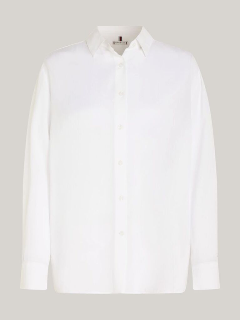 White Fluid Crepe Regular Fit Shirt  Women