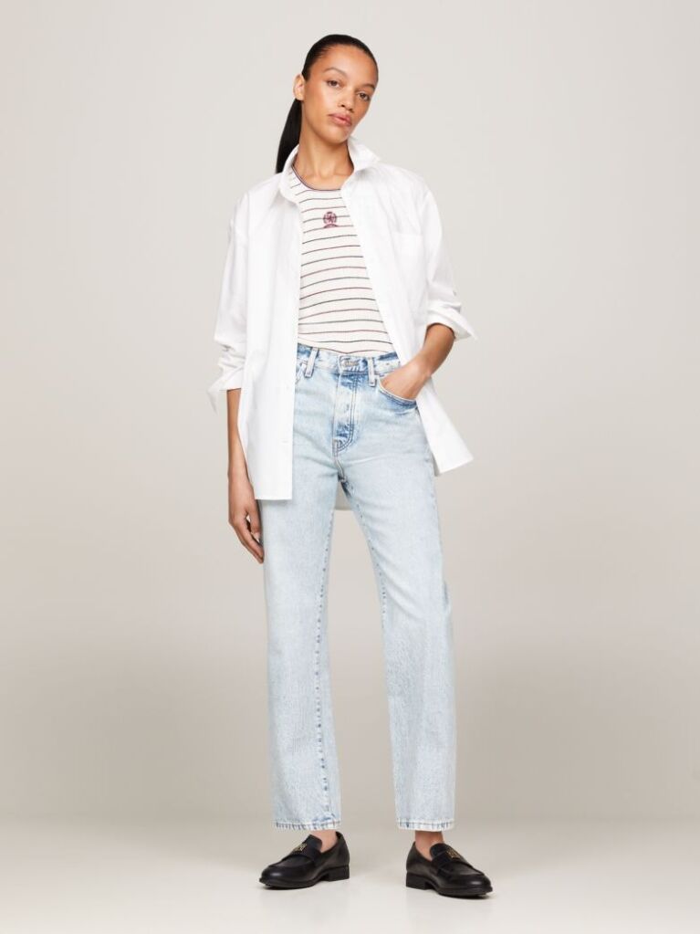 Denim High Rise Straight Twisted Seam Jeans  Women