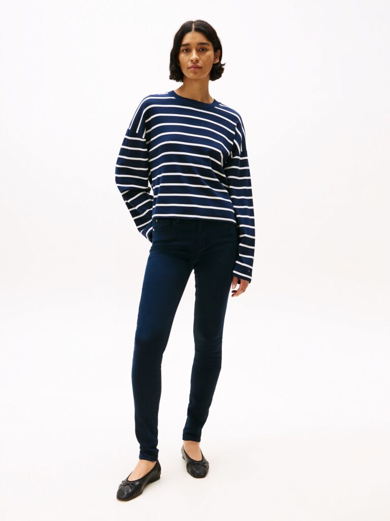Μπλε Skinny Τζιν Με Κανονική Μέση  Γυναίκες