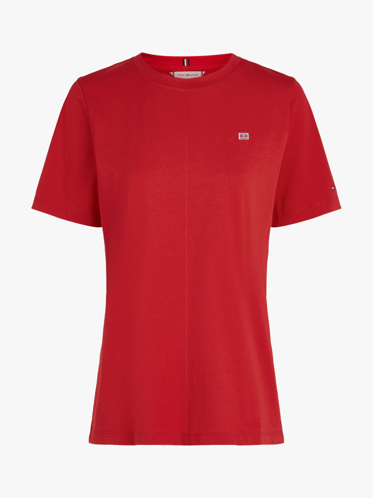 Κόκκινο T-Shirt Με Σημαιάκι Σε Αντίθεση  Γυναίκες