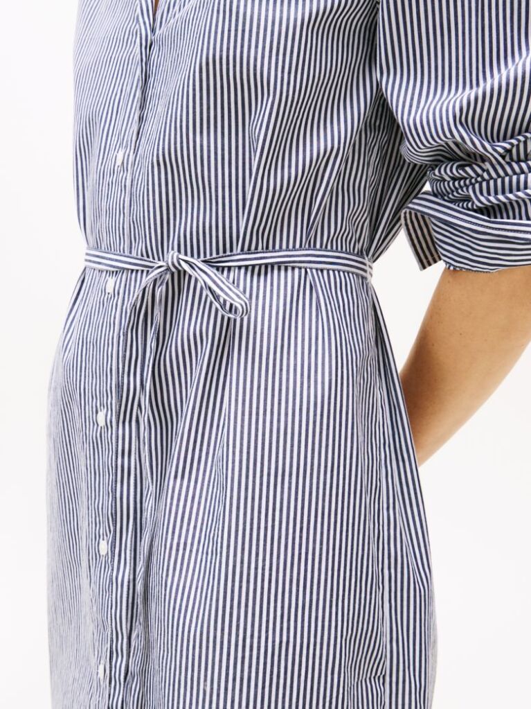 Multi Stripe Poplin Midi Shirt Dress  Women
