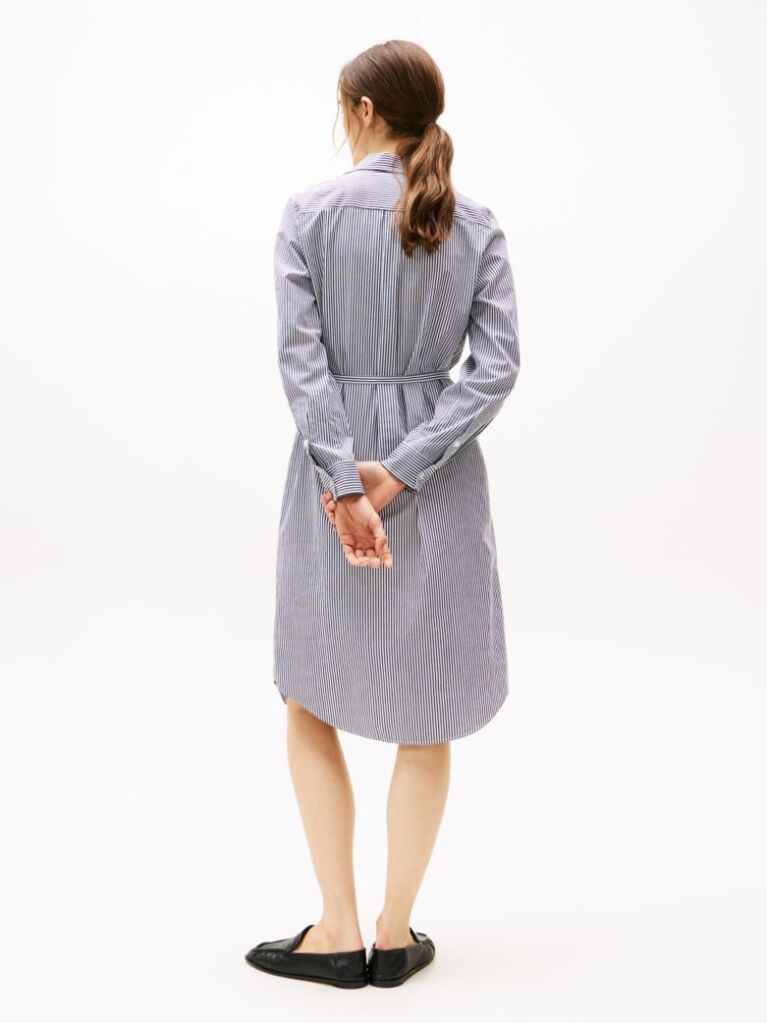 Multi Stripe Poplin Midi Shirt Dress  Women