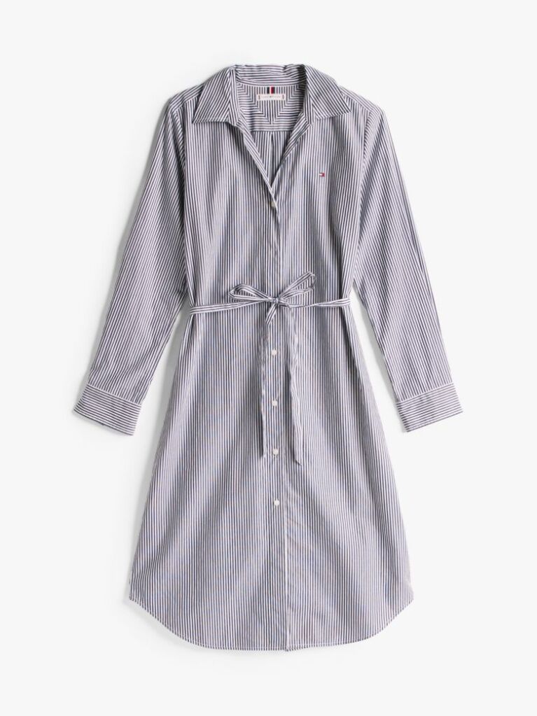 Multi Stripe Poplin Midi Shirt Dress  Women
