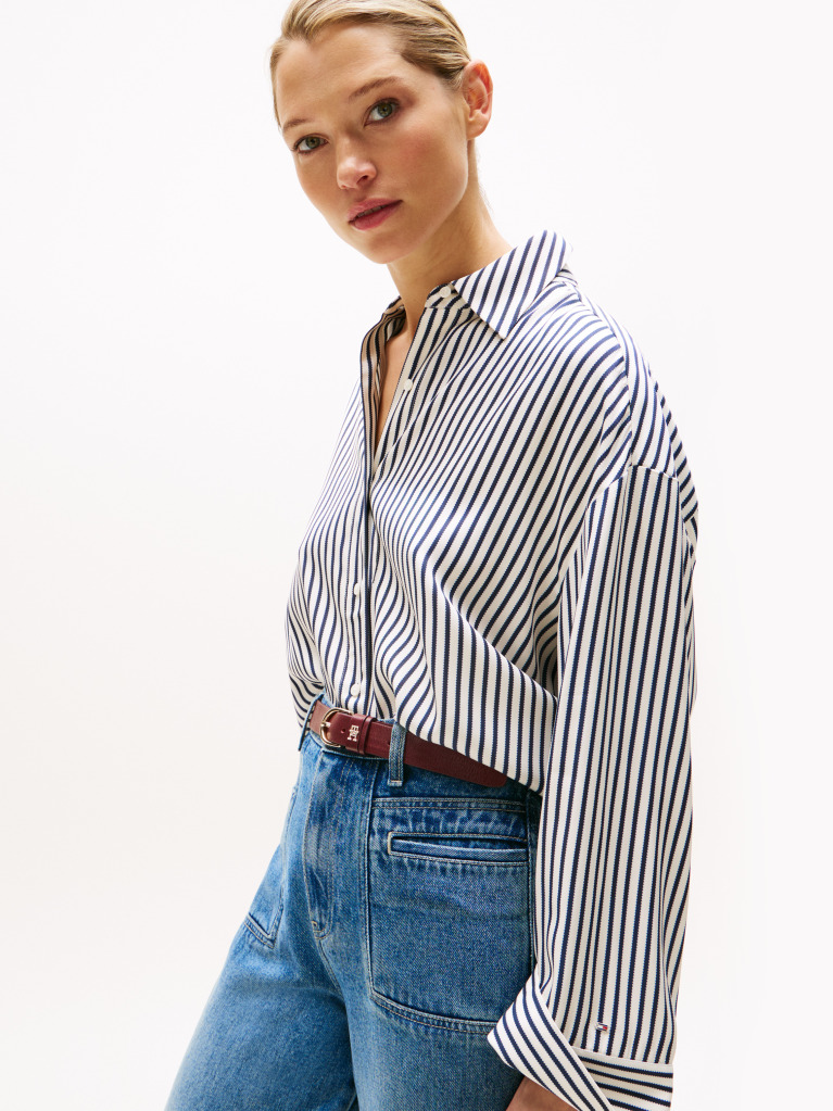 Multi Oversized Adjustable Cuff Shirt  Women