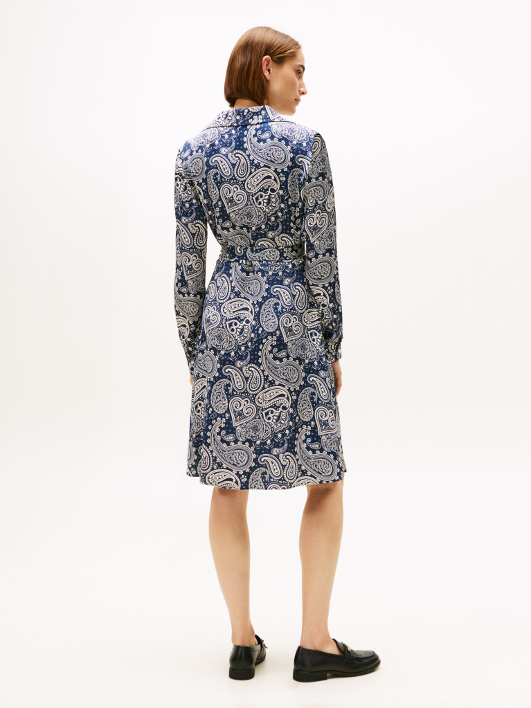 Multi Relaxed Long Sleeve Mini Wrap Dress  Women