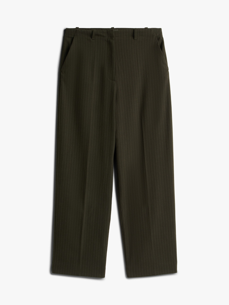 Πράσινο Ριγέ Oversized Παντελόνι Σε Ίσια Γραμμή  Γυναίκες