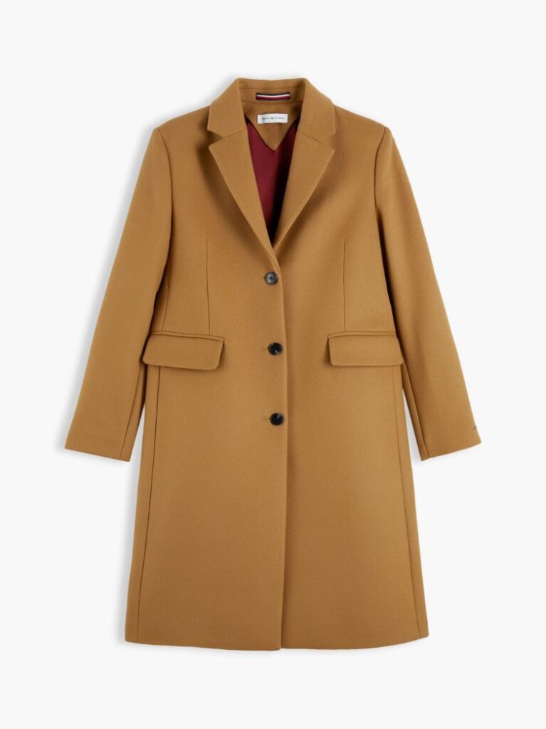Brown Manteco Wool Blend Slim Single Breasted Coat  Women
