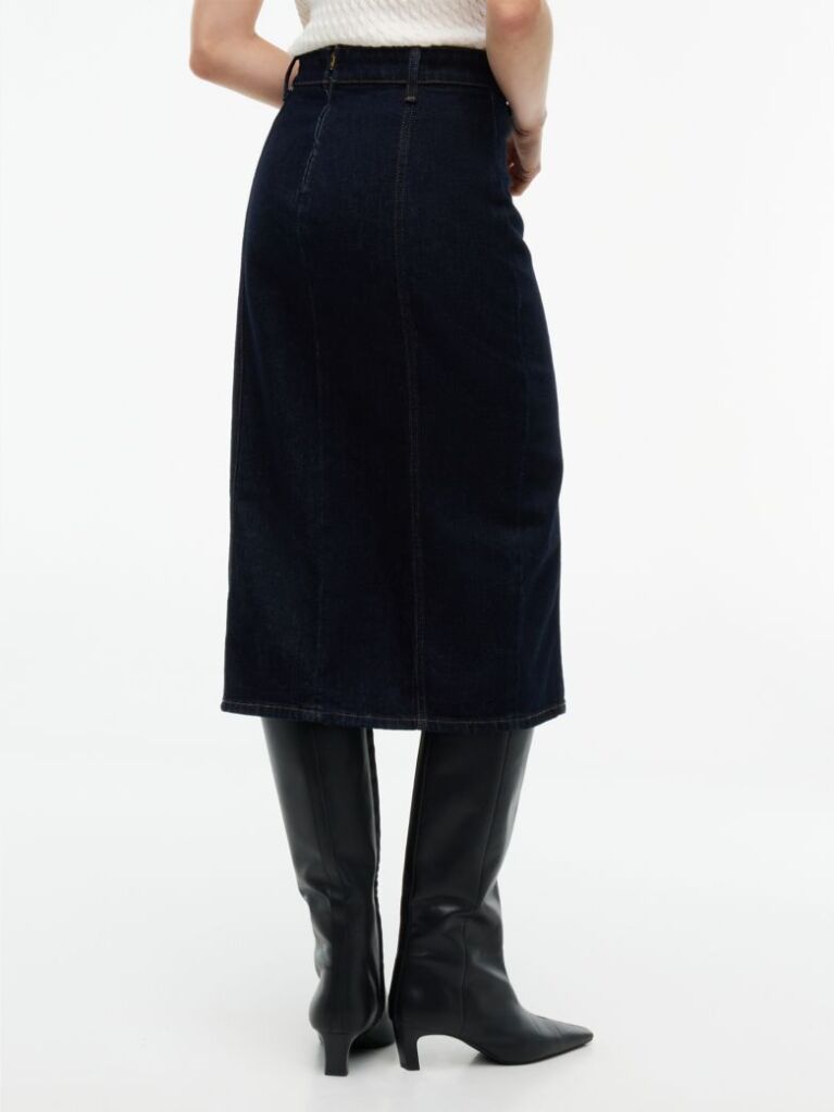 Μπλε Denim Midi Φούστα Σε Slim Γραμμή  Γυναίκες