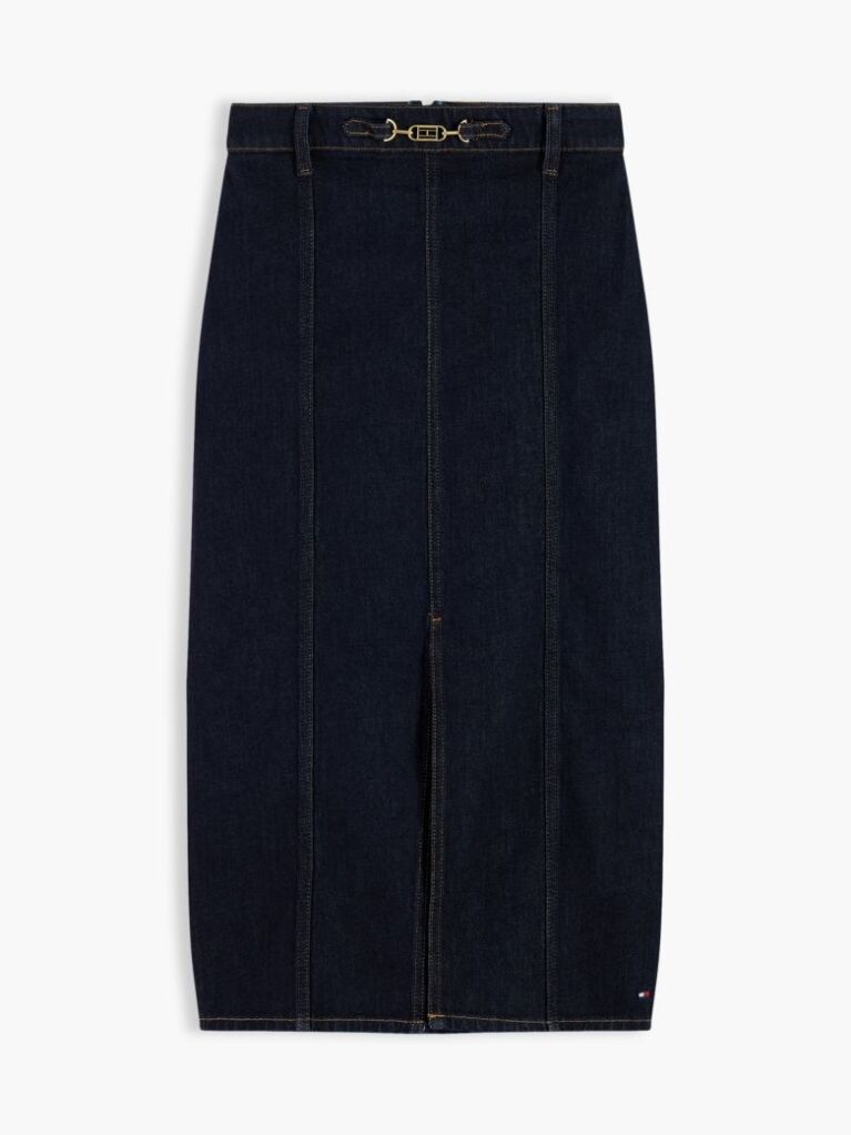 Μπλε Denim Midi Φούστα Σε Slim Γραμμή  Γυναίκες