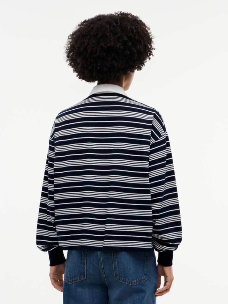 Multi Rugby Stripe Relaxed Polo Sweatshirt  Women