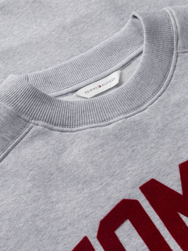 Γκρι Oversized Φούτερ Με Varsity Λογότυπο   Γυναίκες